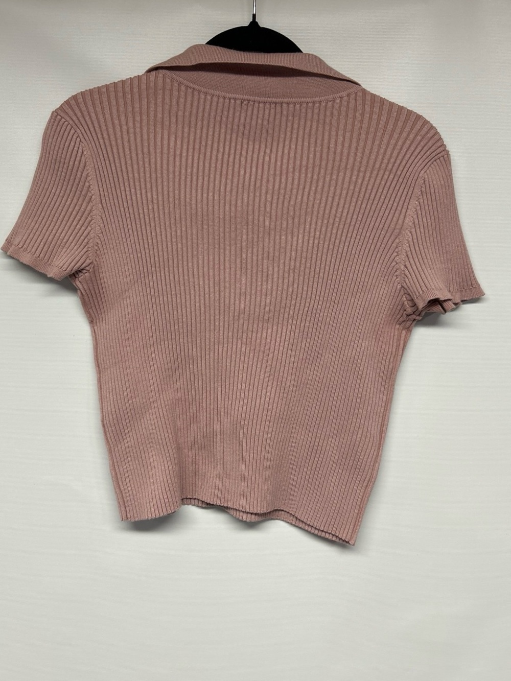 Calvin Klein Ribbed Polo Tee in Dusty Rose - Picture 4 of 4